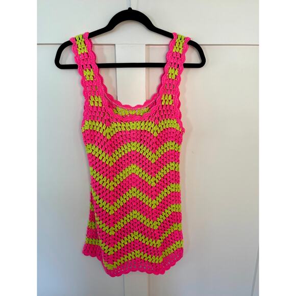 NEW NWT Show Me Your Mumu Tara Mini Dress Watermelon Wave Crochet Size Small - Picture 3 of 5